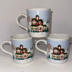 American Greetings Christmas Mugs Set Of 3 Holiday Home Happiness Theme